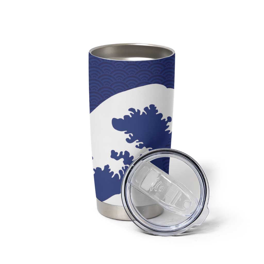 Custom Football Japan Yatagarasu Tumbler Cup Tsunami Wave Pattern