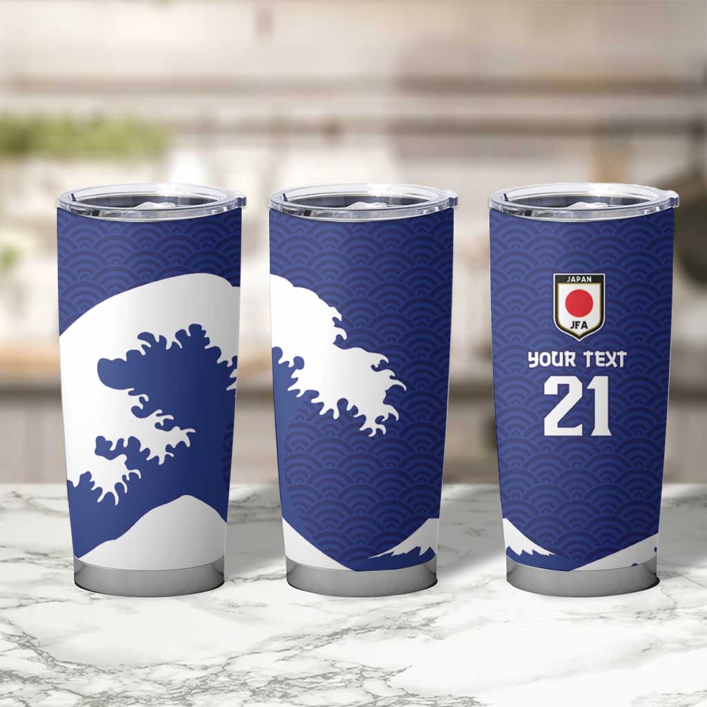 Custom Football Japan Yatagarasu Tumbler Cup Tsunami Wave Pattern