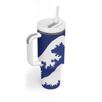 Custom Football Japan Yatagarasu Tumbler With Handle Tsunami Wave Pattern