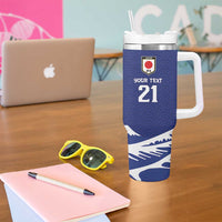 Custom Football Japan Yatagarasu Tumbler With Handle Tsunami Wave Pattern