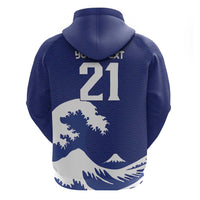 Custom Football Japan Yatagarasu Zip Hoodie Tsunami Wave Pattern