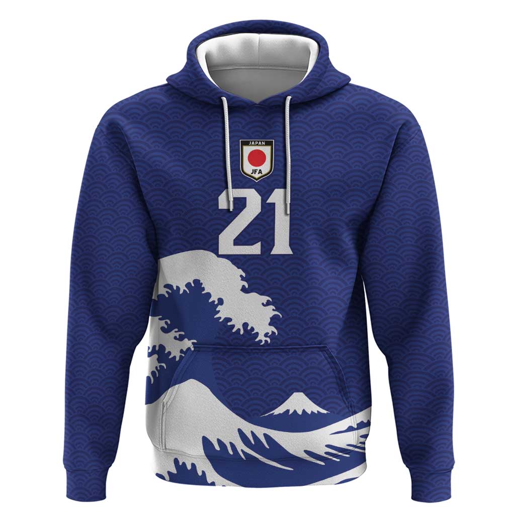 Custom Football Japan Yatagarasu Zip Hoodie Tsunami Wave Pattern