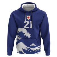 Custom Football Japan Yatagarasu Zip Hoodie Tsunami Wave Pattern