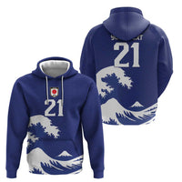 Custom Football Japan Yatagarasu Zip Hoodie Tsunami Wave Pattern