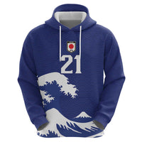 Custom Football Japan Yatagarasu Zip Hoodie Tsunami Wave Pattern