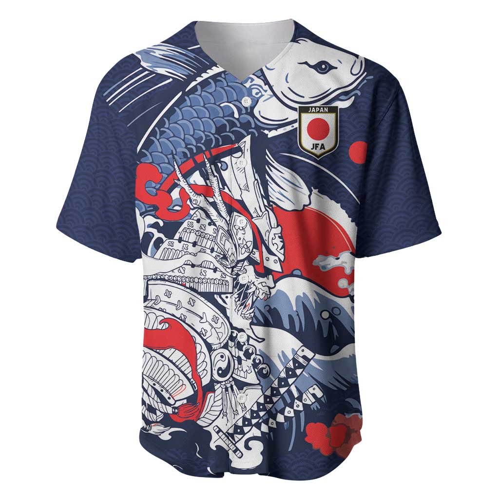 Personalized Football Japan Yatagarasu Baseball Jersey Blue Samurai Tsunami Wave Pattern
