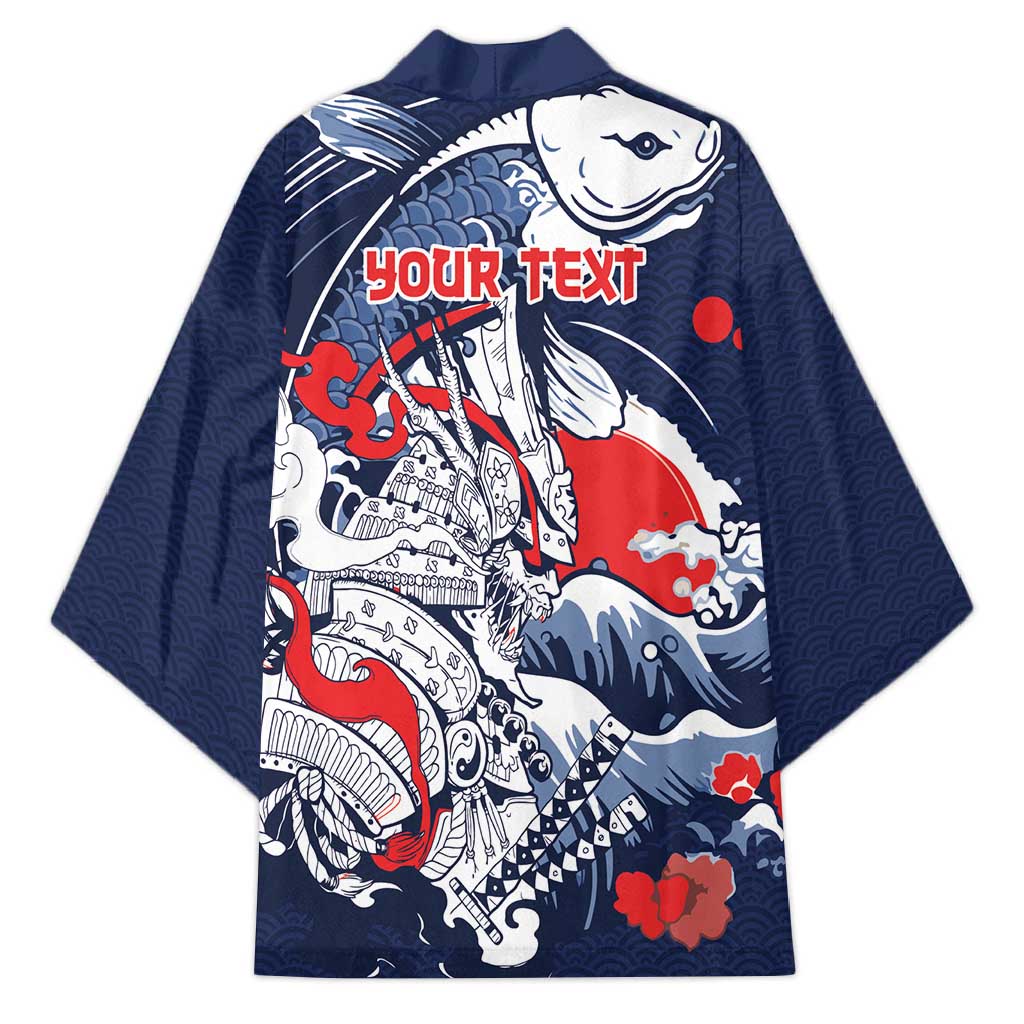 Personalized Football Japan Yatagarasu Kimono Blue Samurai Tsunami Wave Pattern