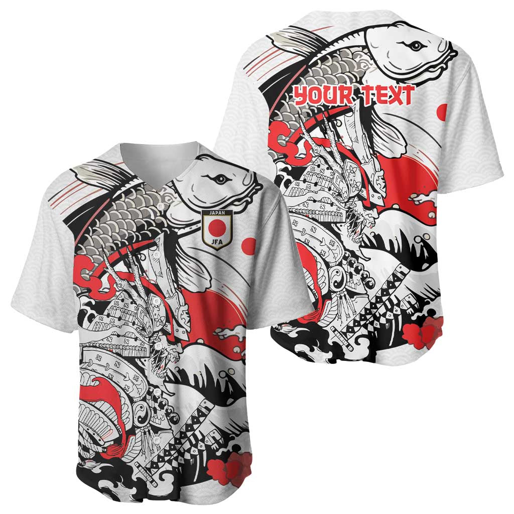 Personalized Football Japan Yatagarasu Baseball Jersey White Samurai Tsunami Wave Pattern