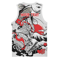 Personalized Football Japan Yatagarasu Basketball Jersey White Samurai Tsunami Wave Pattern
