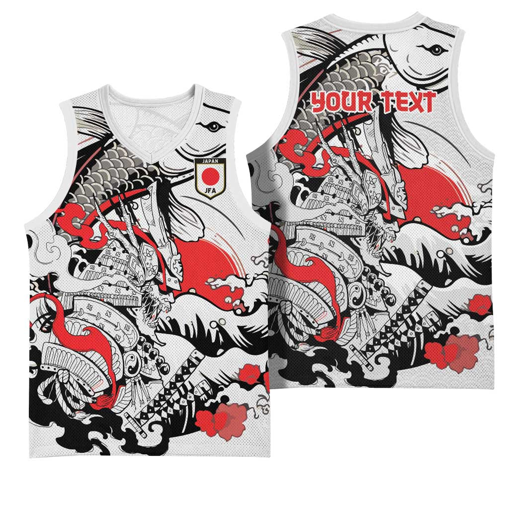 Personalized Football Japan Yatagarasu Basketball Jersey White Samurai Tsunami Wave Pattern