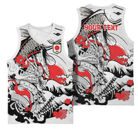 Personalized Football Japan Yatagarasu Basketball Jersey White Samurai Tsunami Wave Pattern
