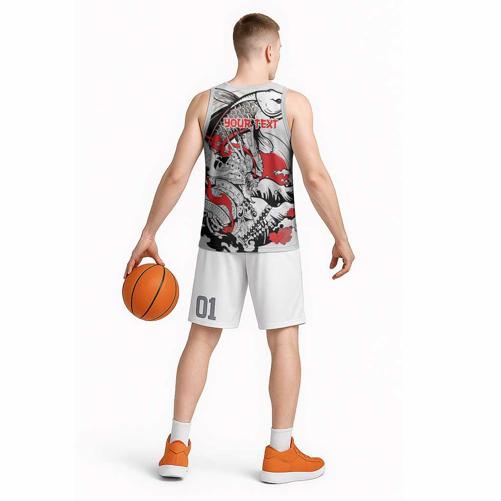 Personalized Football Japan Yatagarasu Basketball Jersey White Samurai Tsunami Wave Pattern