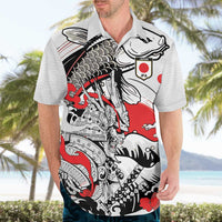 Personalized Football Japan Yatagarasu Hawaiian Shirt White Samurai Tsunami Wave Pattern