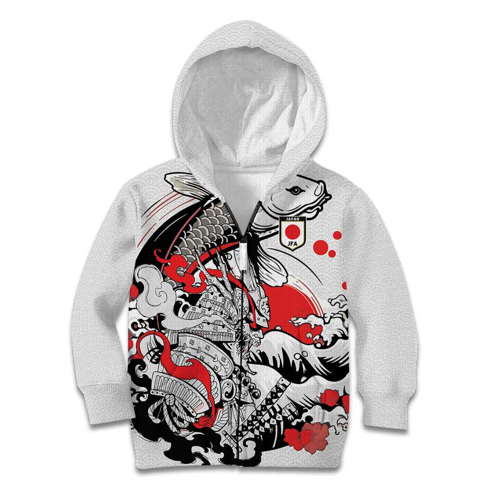 Personalized Football Japan Yatagarasu Kid Hoodie White Samurai Tsunami Wave Pattern