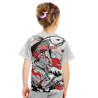 Personalized Football Japan Yatagarasu Kid T Shirt White Samurai Tsunami Wave Pattern