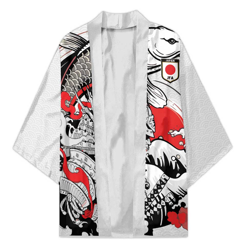 Personalized Football Japan Yatagarasu Kimono White Samurai Tsunami Wave Pattern