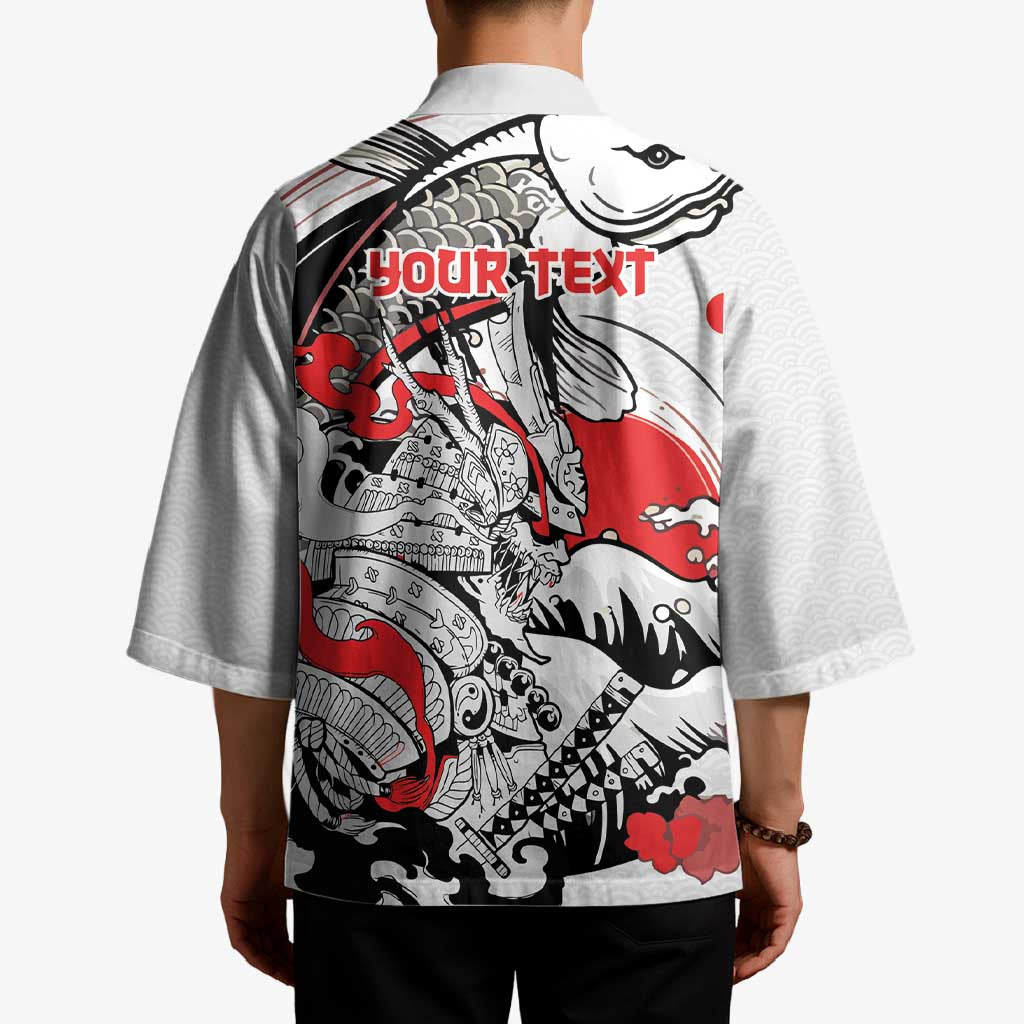 Personalized Football Japan Yatagarasu Kimono White Samurai Tsunami Wave Pattern