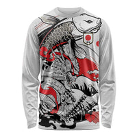 Personalized Football Japan Yatagarasu Long Sleeve Shirt White Samurai Tsunami Wave Pattern