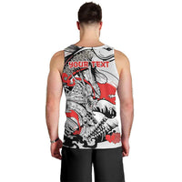 Personalized Football Japan Yatagarasu Men Tank Top White Samurai Tsunami Wave Pattern