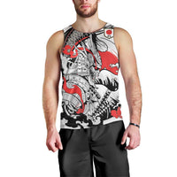 Personalized Football Japan Yatagarasu Men Tank Top White Samurai Tsunami Wave Pattern