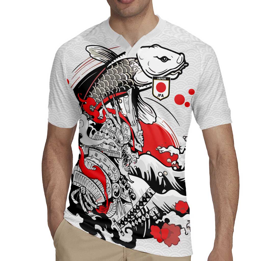 Personalized Football Japan Yatagarasu Rugby Jersey White Samurai Tsunami Wave Pattern