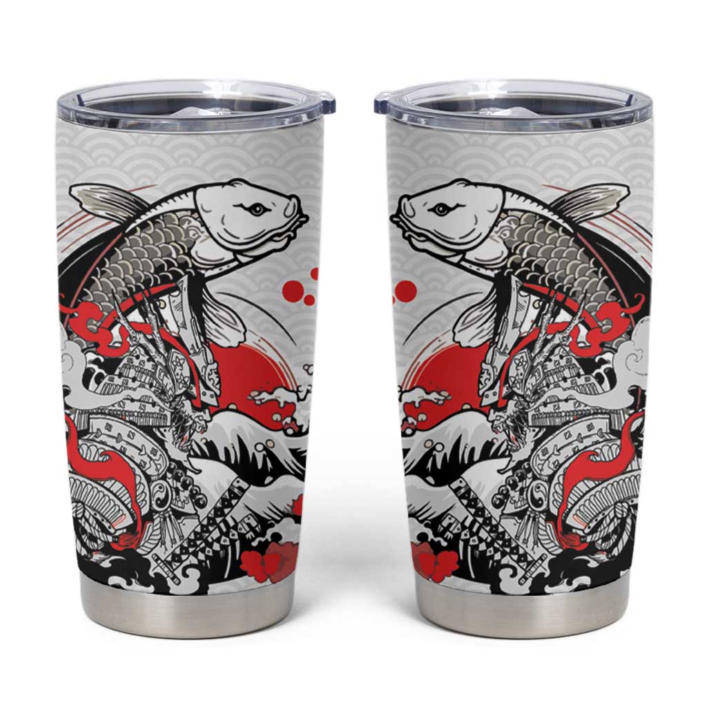 Personalized Football Japan Yatagarasu Tumbler Cup White Samurai Tsunami Wave Pattern