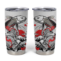 Personalized Football Japan Yatagarasu Tumbler Cup White Samurai Tsunami Wave Pattern