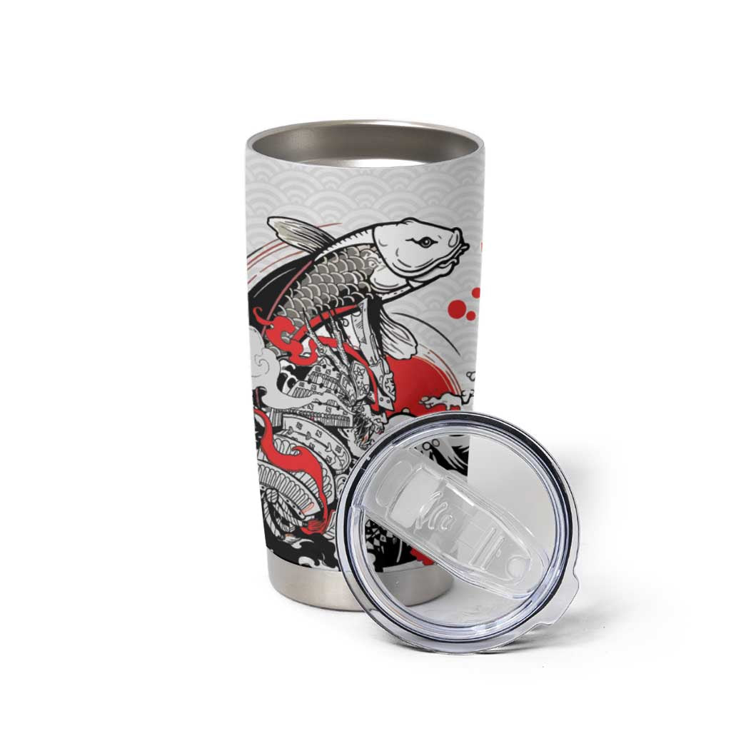 Personalized Football Japan Yatagarasu Tumbler Cup White Samurai Tsunami Wave Pattern