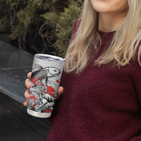 Personalized Football Japan Yatagarasu Tumbler Cup White Samurai Tsunami Wave Pattern