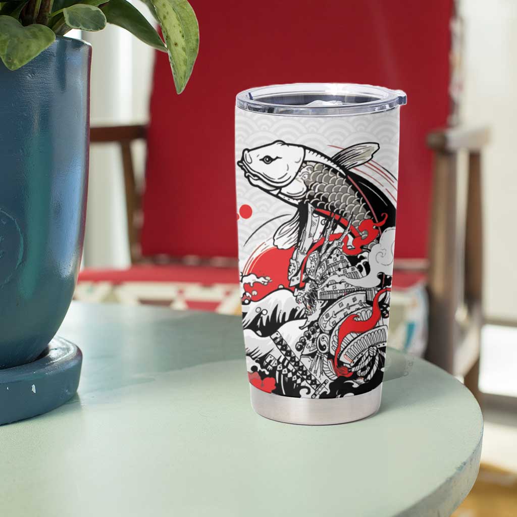 Personalized Football Japan Yatagarasu Tumbler Cup White Samurai Tsunami Wave Pattern