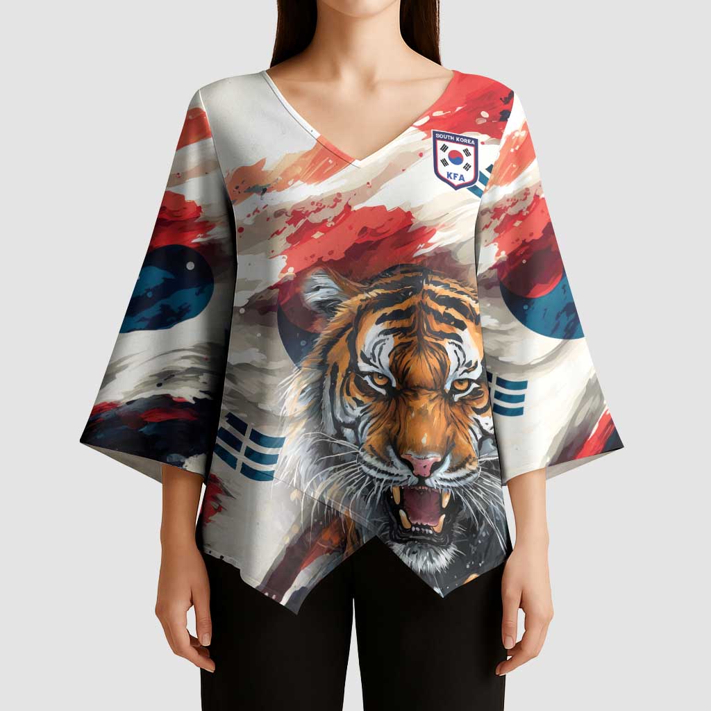South Korea Football Champions Kimono Sleeve Blouse Tigers of Asia