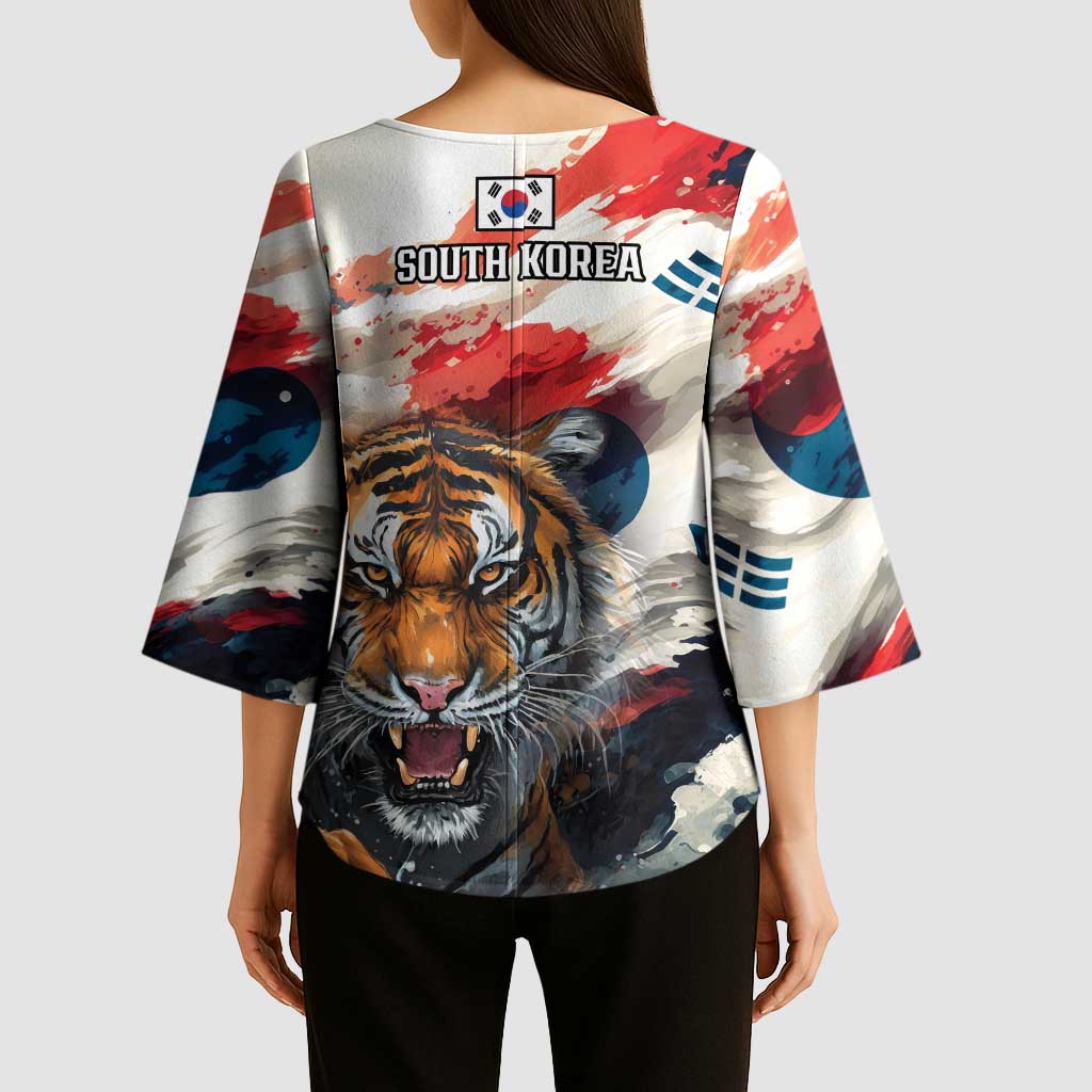 South Korea Football Champions Kimono Sleeve Blouse Tigers of Asia