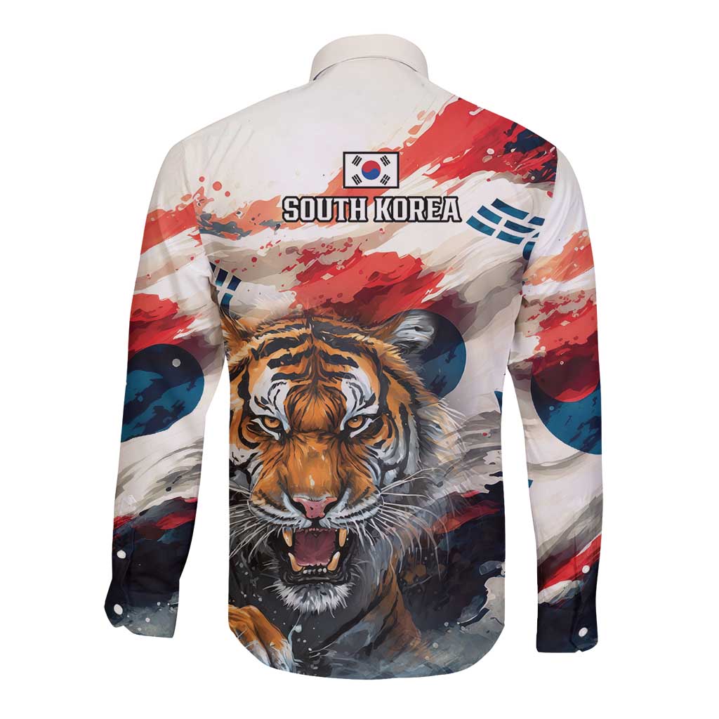 South Korea Football Champions Long Sleeve Button Shirt Tigers of Asia