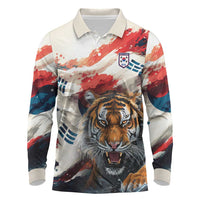 South Korea Football Champions Long Sleeve Polo Shirt Tigers of Asia