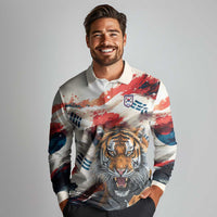 South Korea Football Champions Long Sleeve Polo Shirt Tigers of Asia
