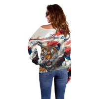 South Korea Football Champions Off Shoulder Sweater Tigers of Asia