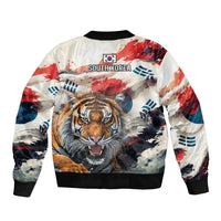 South Korea Football Champions Sleeve Zip Bomber Jacket Tigers of Asia