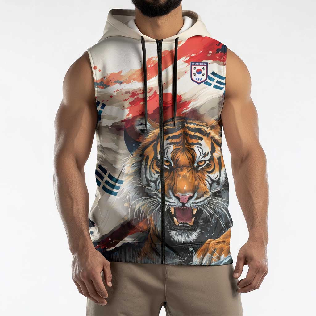South Korea Football Champions Sleeveless Zip Hoodie Tigers of Asia