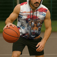 South Korea Football Champions Sleeveless Zip Hoodie Tigers of Asia