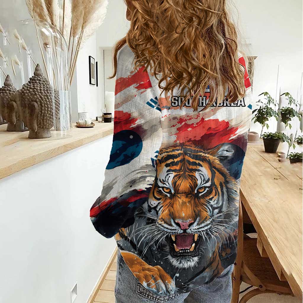 South Korea Football Champions Women Casual Shirt Tigers of Asia