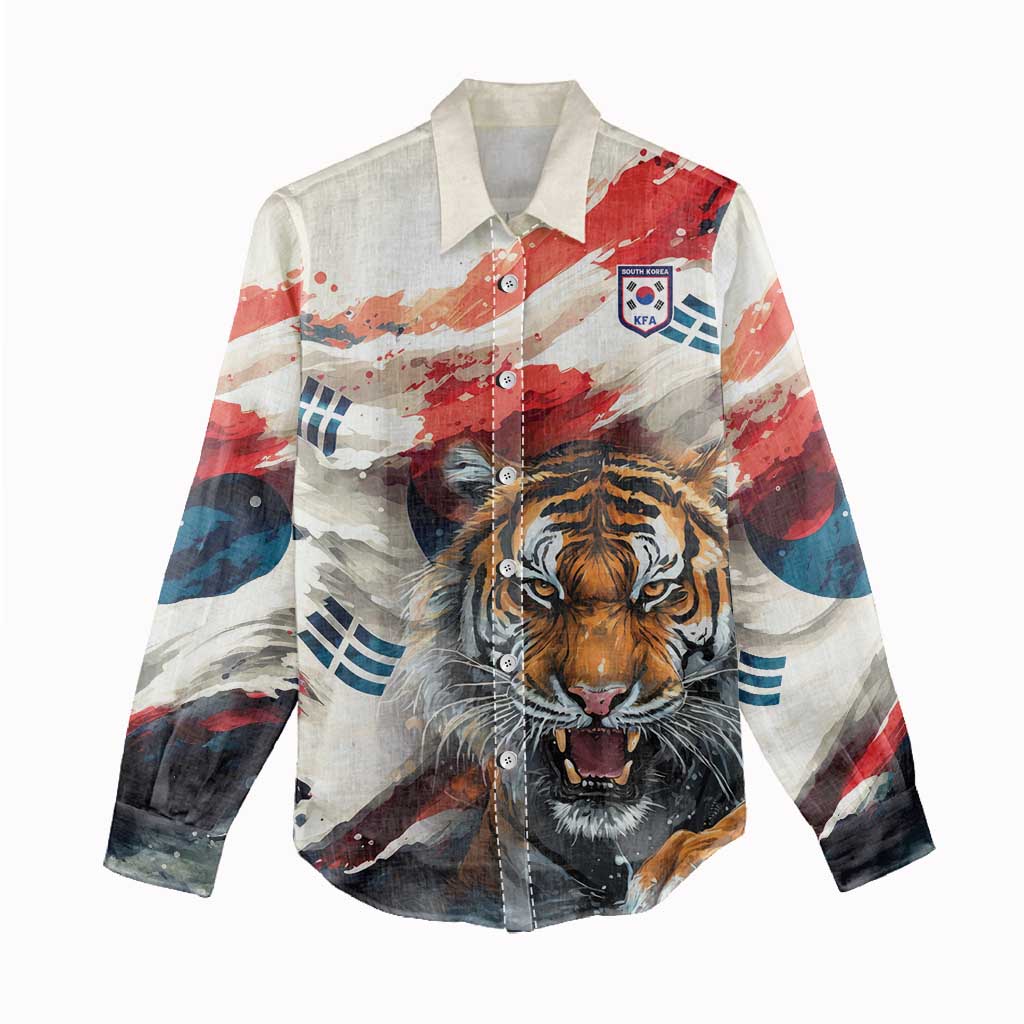 South Korea Football Champions Women Casual Shirt Tigers of Asia