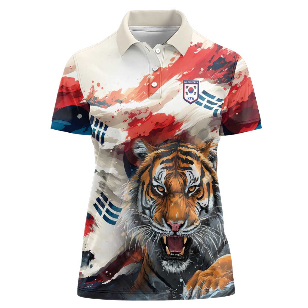 South Korea Football Champions Women Polo Shirt Tigers of Asia