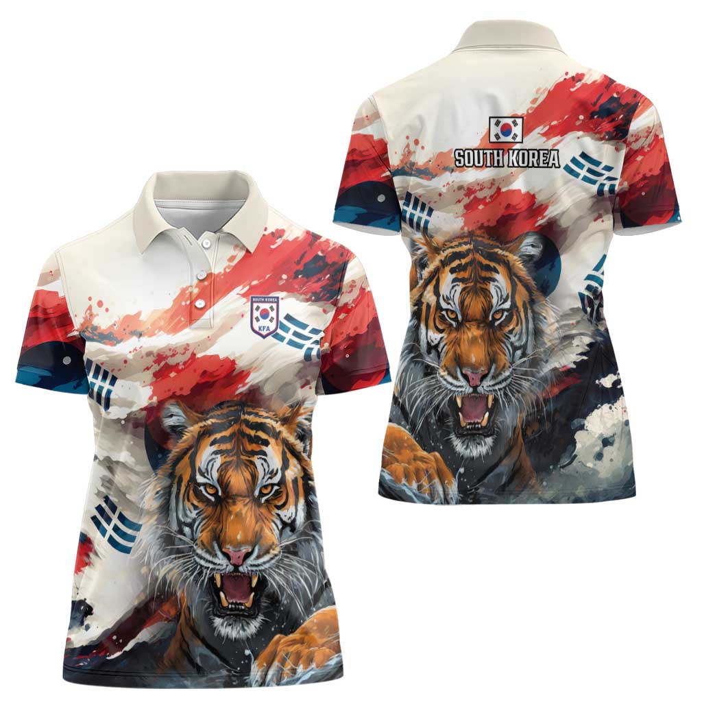 South Korea Football Champions Women Polo Shirt Tigers of Asia