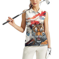 South Korea Football Champions Women Sleeveless Polo Shirt Tigers of Asia