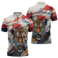 South Korea Football Champions Zipper Polo Shirt Tigers of Asia