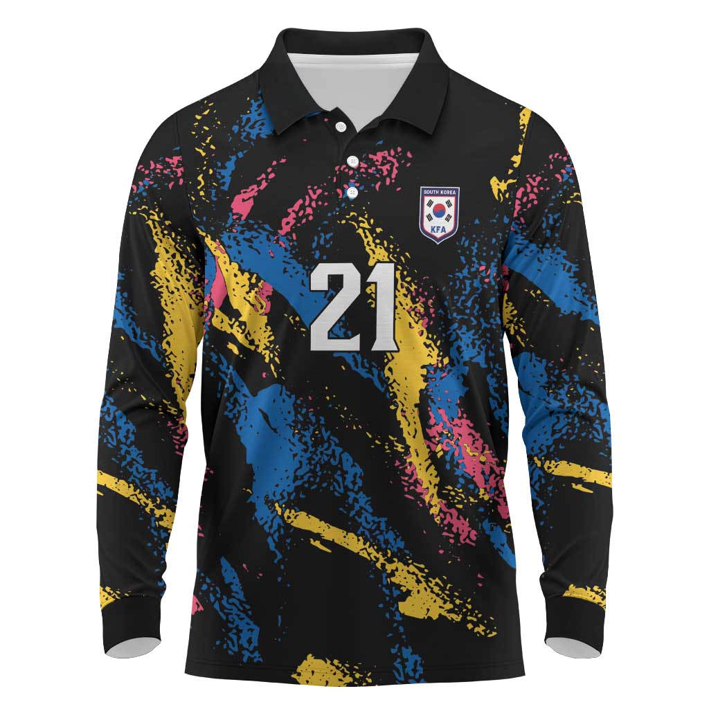 Custom Football South Korea WC26 Long Sleeve Polo Shirt Taegeuk Warriors Retro 2022
