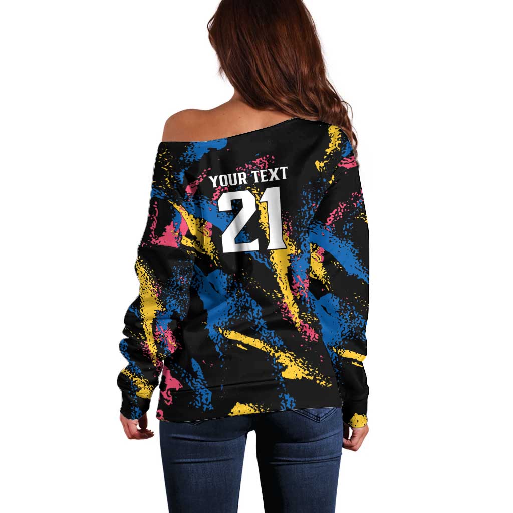 Custom Football South Korea WC26 Off Shoulder Sweater Taegeuk Warriors Retro 2022