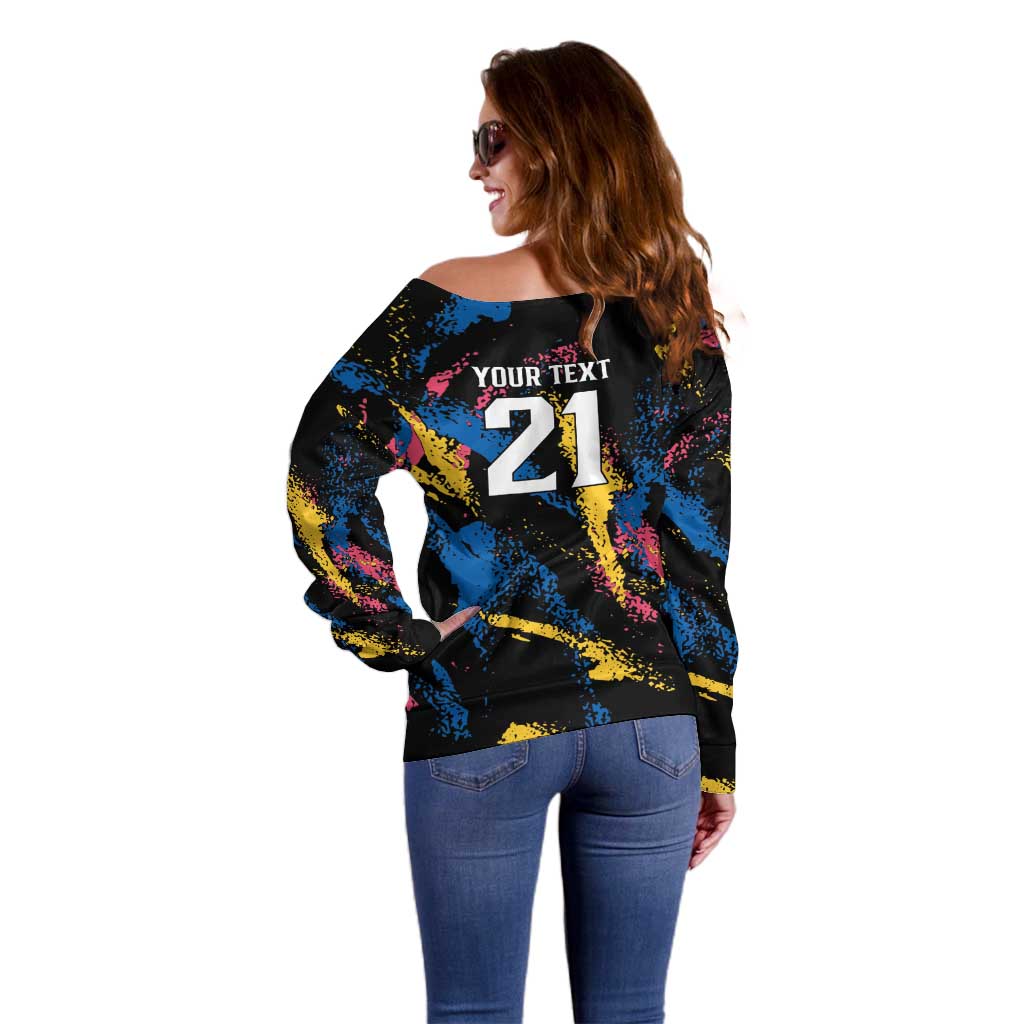 Custom Football South Korea WC26 Off Shoulder Sweater Taegeuk Warriors Retro 2022