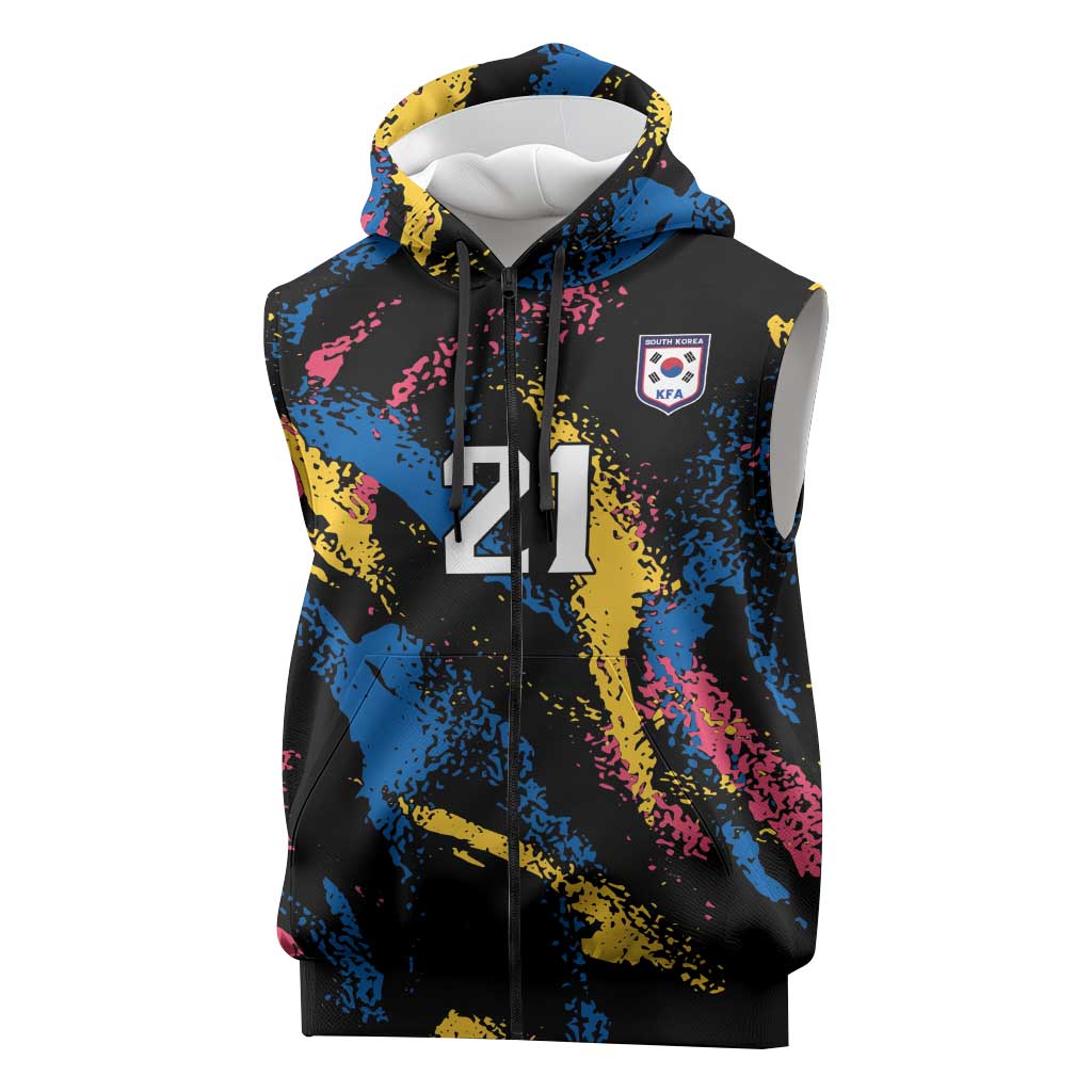 Custom Football South Korea WC26 Sleeveless Zip Hoodie Taegeuk Warriors Retro 2022