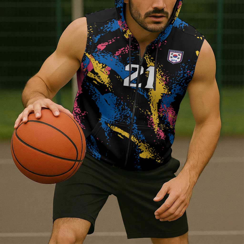 Custom Football South Korea WC26 Sleeveless Zip Hoodie Taegeuk Warriors Retro 2022